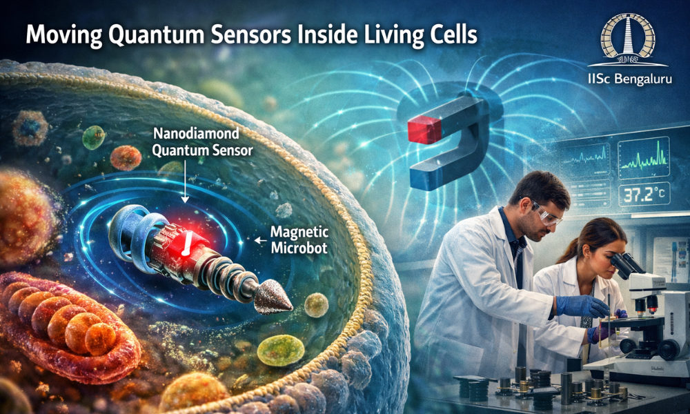 Made in India IISc’s New Method Transforms Quantum Sensor Applications-Research Enables Sensors to Travel Inside Cells