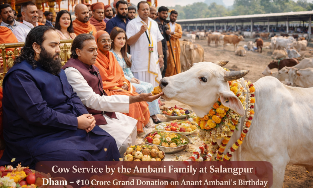 Cow Service by the Ambani Family at Salangpur Dham – ₹10 Crore Grand Donation on Anant Ambani’s Birthday