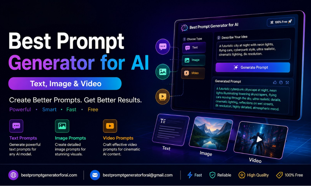 Best Prompt Generator for AI Image & Video - Free Best Prompt Generator for AI