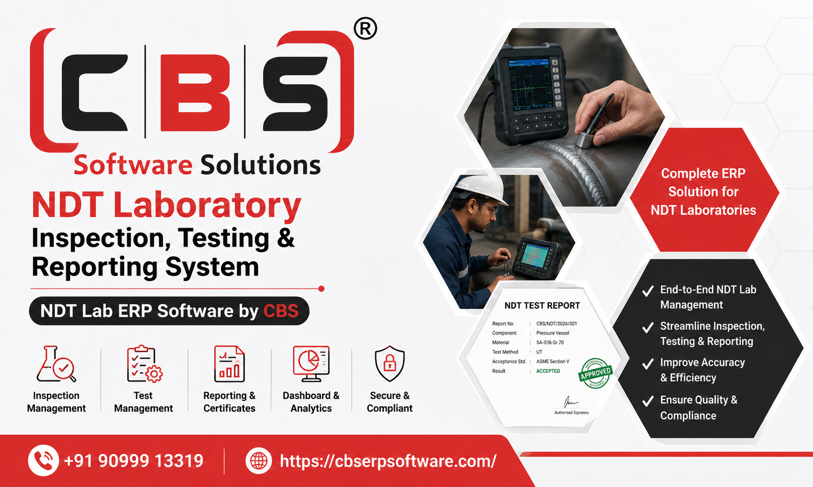 NDT Laboratory Inspection, Testing & Reporting System — NDT Lab ERP Software by CBS