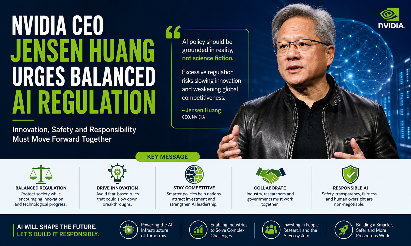 Nvidia CEO Jensen Huang Urges Balanced AI Regulation to Support